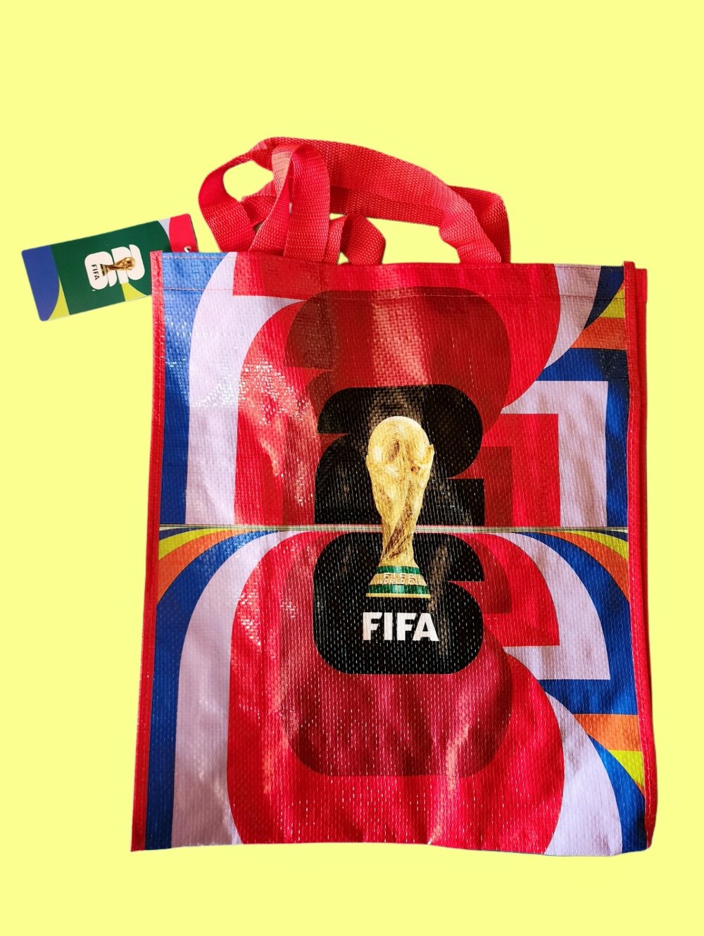 FIFA World Cup Tote Bag in Red with Multicolor Graphic